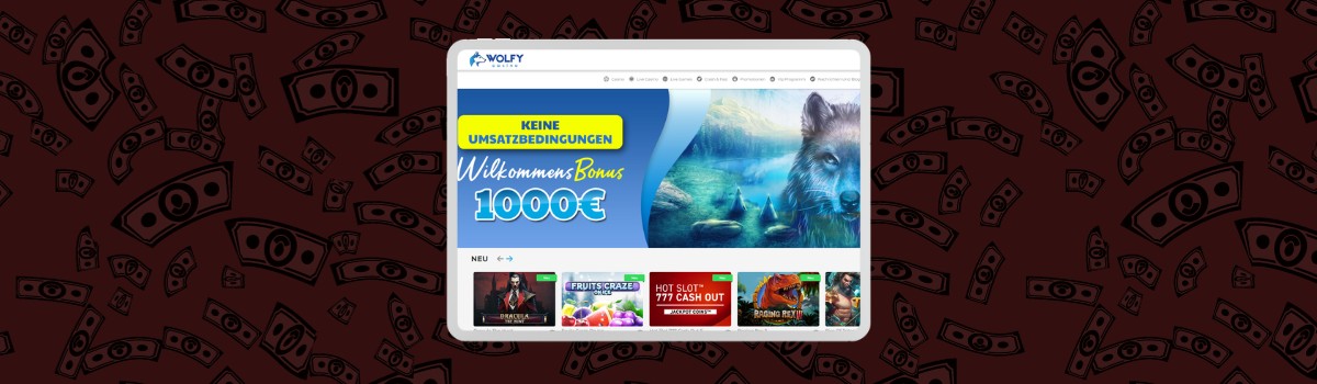 Screenshot von Wolfy Casino in Österreich.